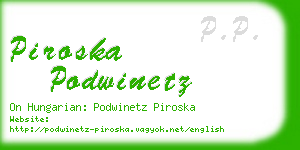 piroska podwinetz business card